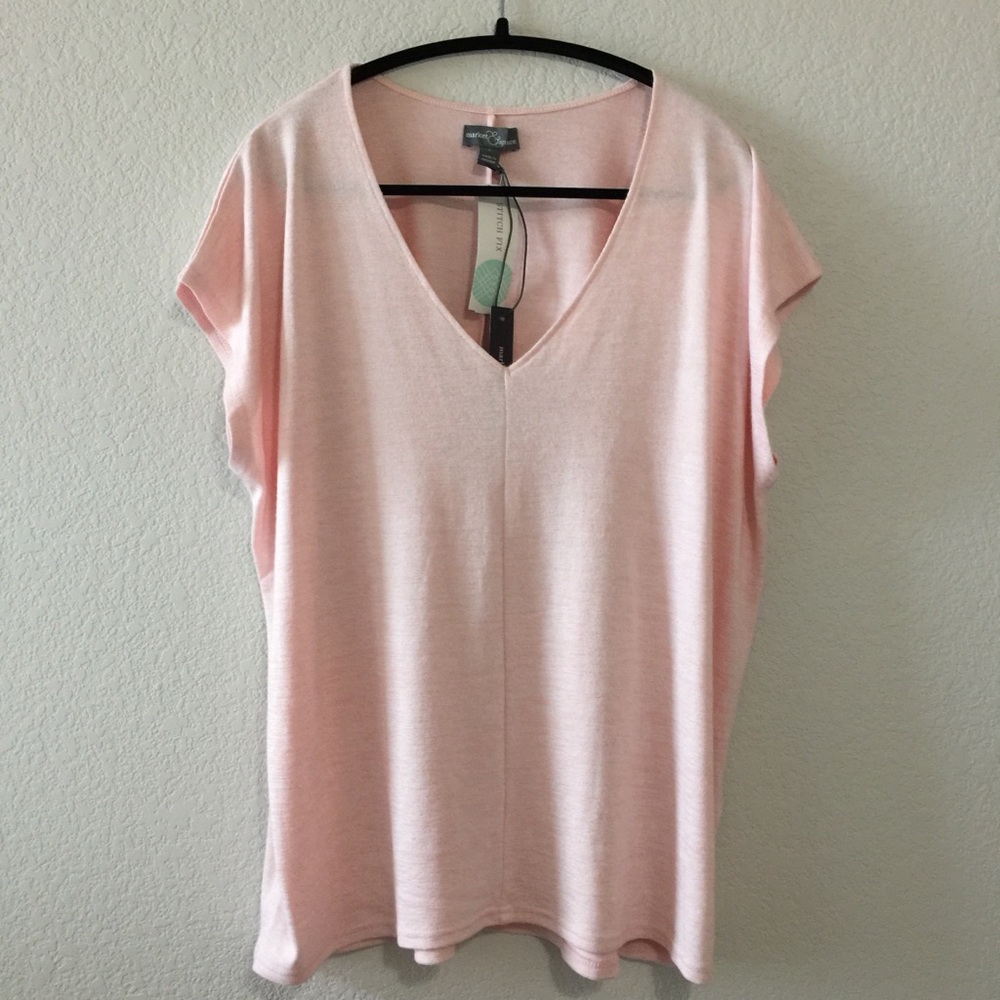 NWT Market & Spruce Tarza V Neck Knit Top